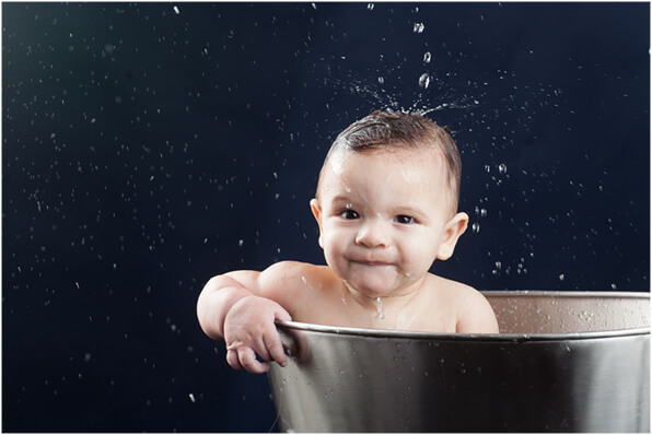 baby photo in the bucket